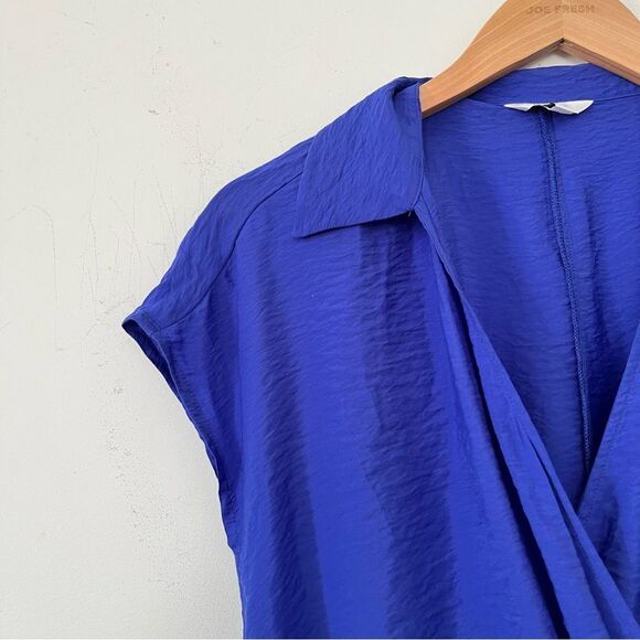 Reitmans Vibrant Blue Cross Over V-neckline Cap Sleeve‎ Midi Dress - Picture 7 of 9